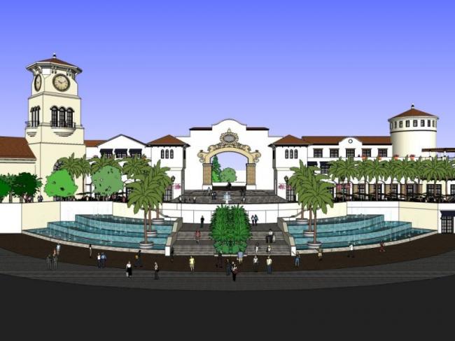 Sketchup商业模型|多层商业会所，托斯卡纳风格