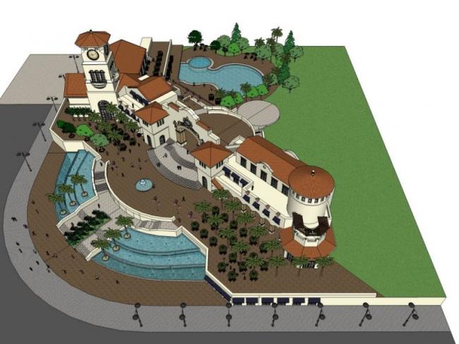 Sketchup商业模型|多层商业会所，托斯卡纳风格