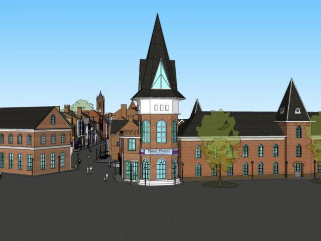 Sketchup商业模型|商业步行街，低层，英式古典风格