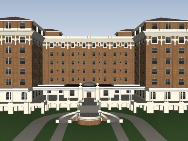 Sketchup酒店模型|新泽西州开普梅酒店，多层酒店，古典风格
