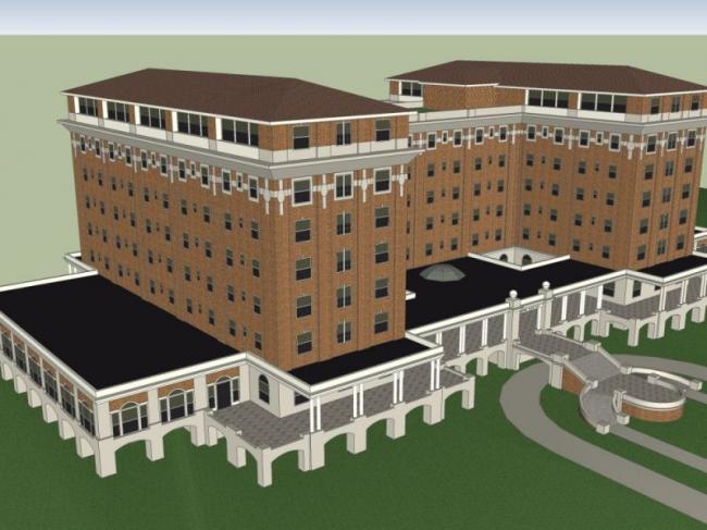 Sketchup酒店模型|新泽西州开普梅酒店，多层酒店，古典风格