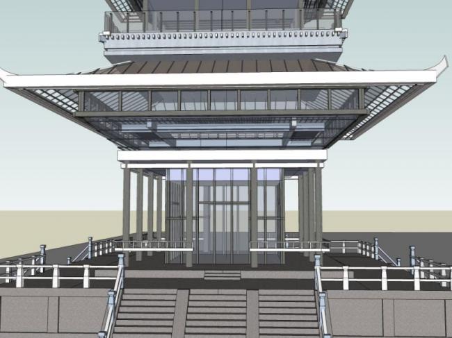 Sketchup古建筑模型|多层塔，仿古建筑，中式风格
