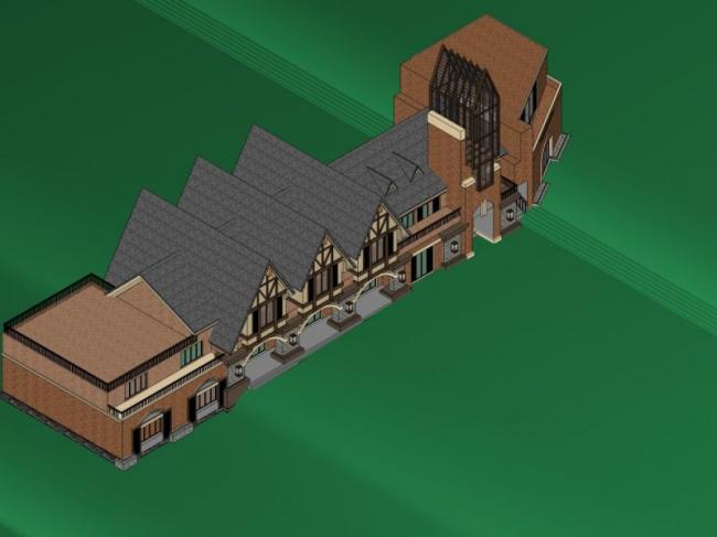 Sketchup商业模型|低层会馆，英式古典风格