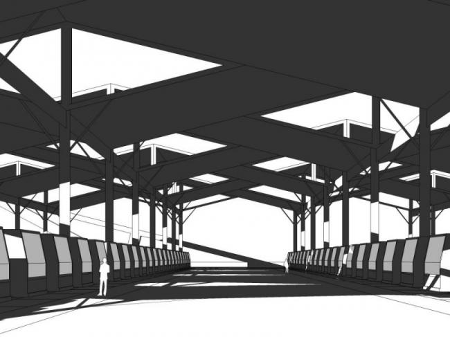 Sketchup车站路桥|多层客运站，现代风格
