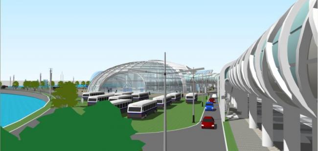 Sketchup车站路桥|多层客运中心，现代风格