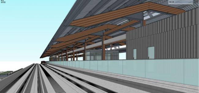 Sketchup车站路桥|轻轨车站，现代风格