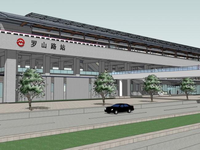 Sketchup车站路桥|轻轨车站，现代风格