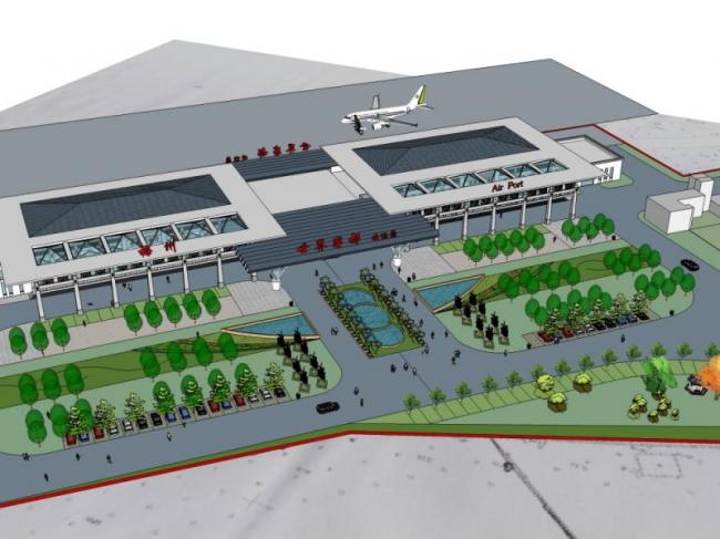 Sketchup车站路桥|机场建筑，现代风格