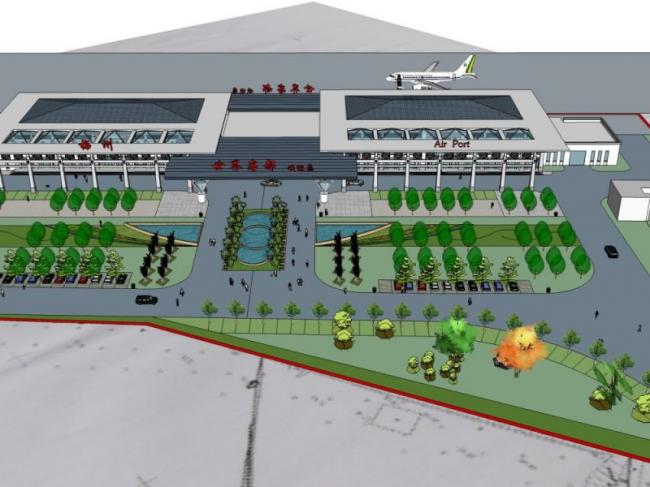 Sketchup车站路桥|机场建筑，现代风格