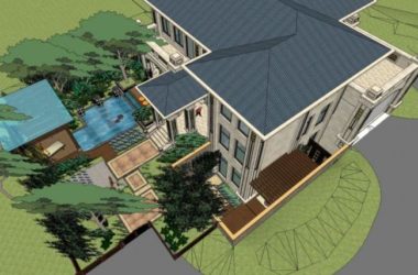 Sketchup景观模型|别墅景观，庭院景观，古典风格-BIM建筑网