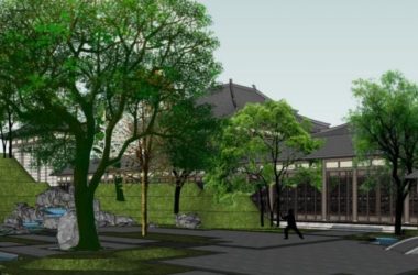 Sketchup景观模型|游园景观，庭院景观，中式风格-BIM建筑网