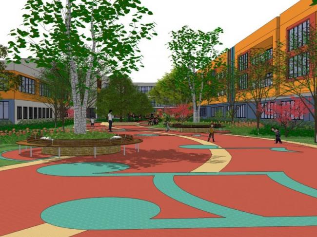 Sketchup景观模型|校园景观，学校景观，现代风格