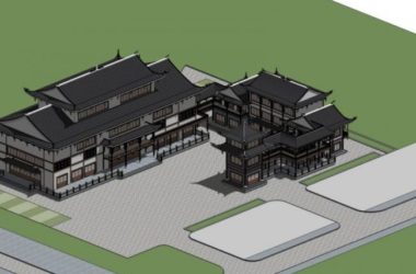 Sketchup古建筑模型|多层剧院建筑，中式风格，古建-BIM建筑网