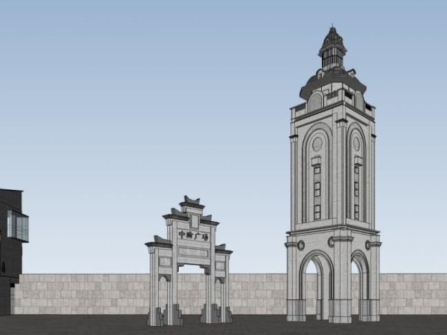 Sketchup商业模型|多层会所，中式风格
