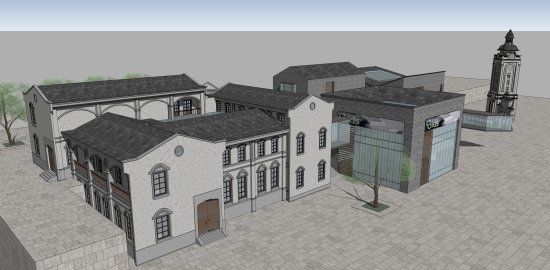 Sketchup商业模型|多层会所，中式风格