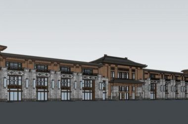Sketchup商业模型|多层商业街，中式风格-BIM建筑网