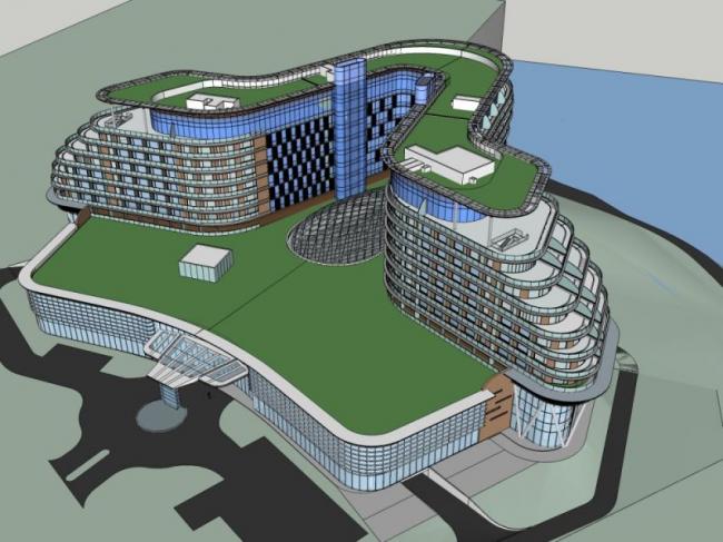 Sketchup酒店模型|多层酒店，现代风格