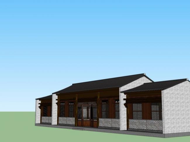 Sketchup古建筑模型|多层古建筑，中式风格