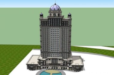 Sketchup酒店模型|高层酒店，古典风格-BIM建筑网