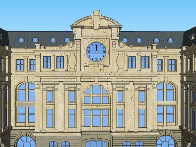 Sketchup办公模型|多层办公，欧式古典风格