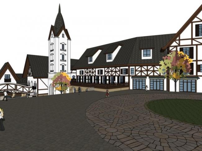 Sketchup商业模型|多层商业街，古典风格