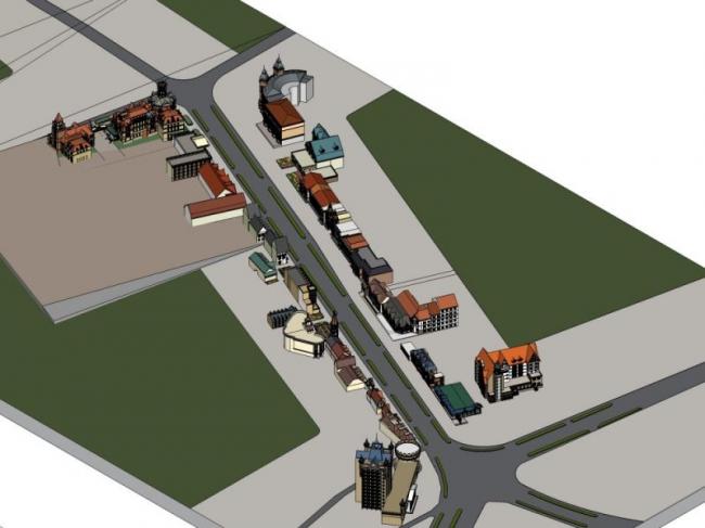 Sketchup商业模型|多层商业步行街，古典风格