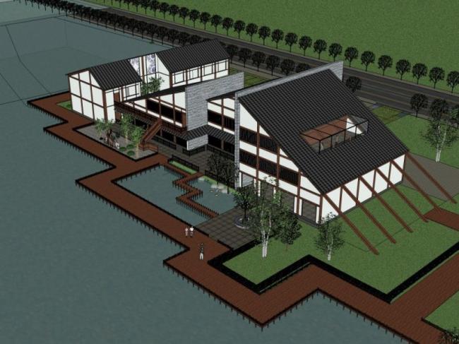 Sketchup商业模型|日式会所，现代风格