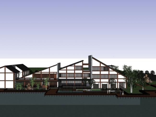 Sketchup商业模型|日式会所，现代风格