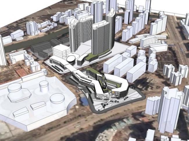 Sketchup商业模型|多层商业街，现代风格