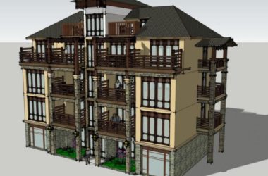 Sketchup住宅模型|多层住宅，古典风格-BIM建筑网