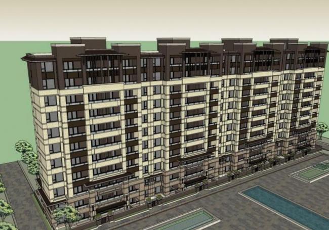 Sketchup住宅模型|小高层住宅，居住建筑，古典风格