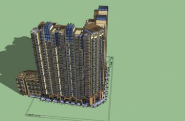 Sketchup住宅模型|多高层住宅，底层商业，现代风格-BIM建筑网