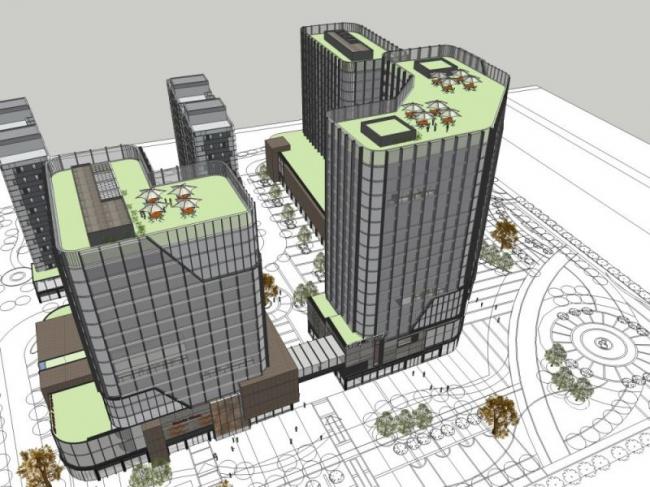 Sketchup商业模型|高层商业社区，现代风格