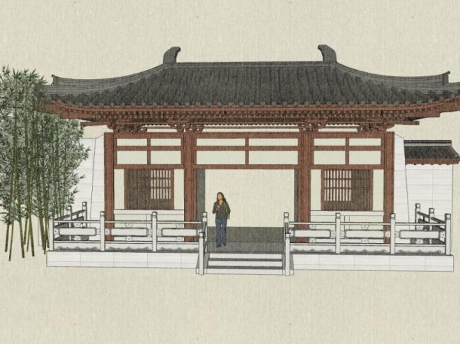 Sketchup小品模型|山门，仿古建筑，中式风格，小品