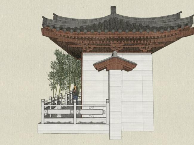 Sketchup小品模型|山门，仿古建筑，中式风格，小品