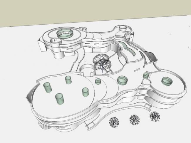 Sketchup学校模型|多层学校幼儿园，校园教育建筑，现代风格