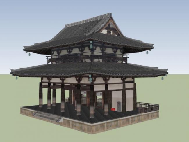 Sketchup古建筑模型|多层寺塔建筑，古庙古寺，古建，中式风格