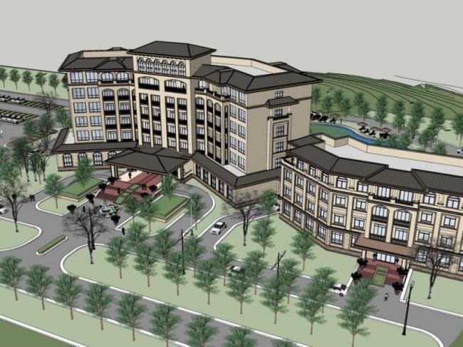 Sketchup酒店模型|多层酒店，古典风格