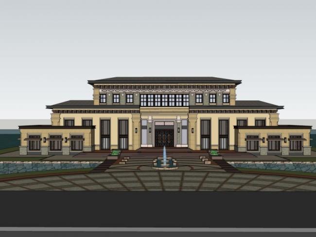 Sketchup商业模型|会所，欧式古典风格