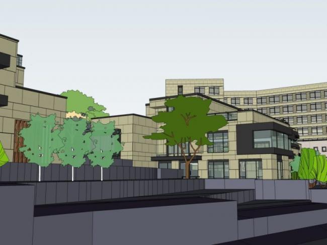 Sketchup酒店模型|多层度假酒店群，现代风格