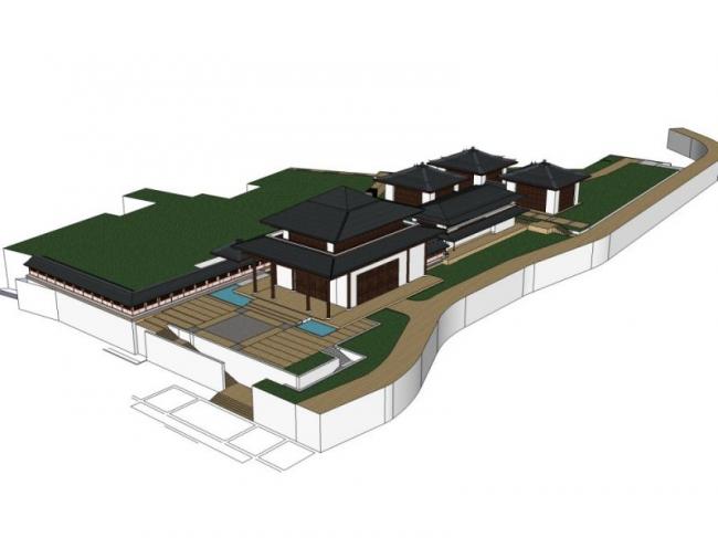 Sketchup文化模型|多层会展建筑群，文化建筑，中式风格