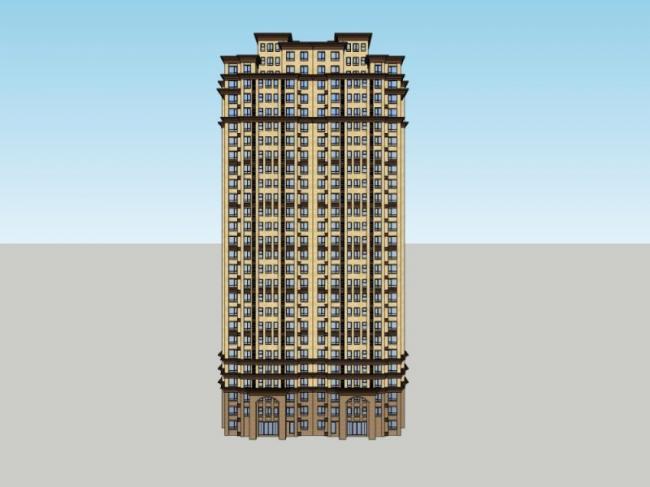 Sketchup住宅模型|高层住宅，古典风格