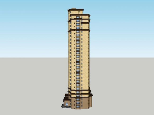 Sketchup住宅模型|高层住宅，古典风格