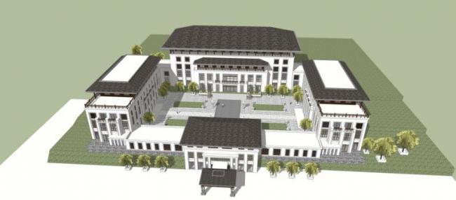 Sketchup商业模型|多层会所，现代中式风格