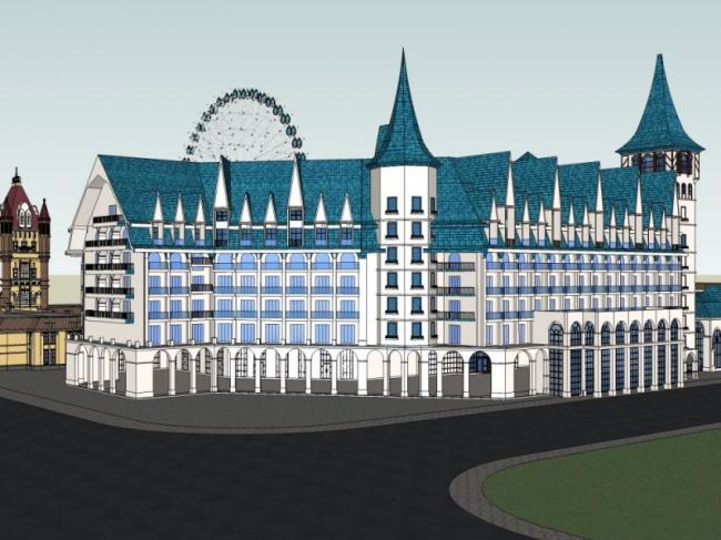 Sketchup商业模型|多层商业街区，法式古典风格