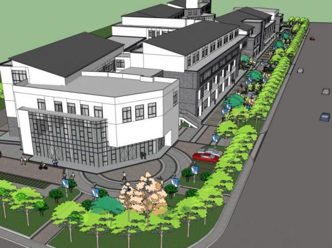 Sketchup商业模型|多层商业步行街，现代风格