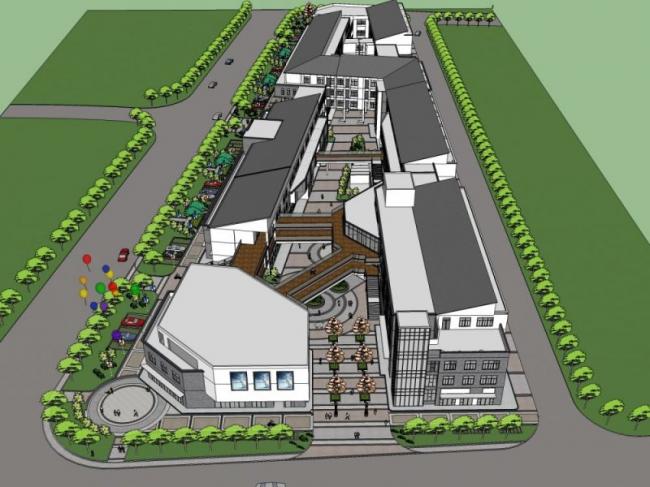 Sketchup商业模型|多层商业步行街，现代风格