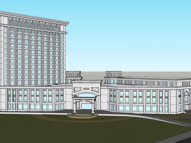 Sketchup办公模型|高层办公楼，现代风格
