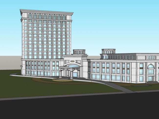 Sketchup办公模型|高层办公楼，现代风格