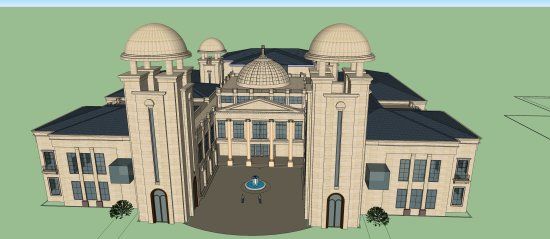 Sketchup商业模型|多层会所，古典风格